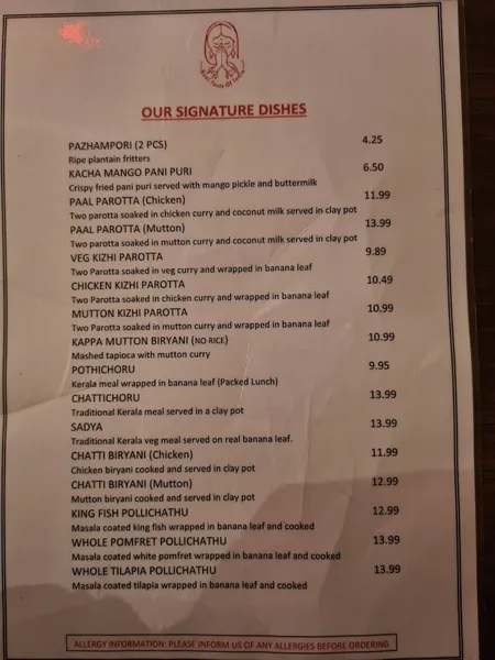 menu 0 of Real Taste of India, Croydon