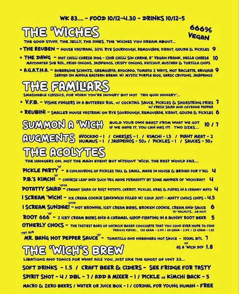 menu 0 of THE COVEN of WICHES