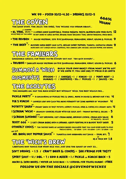 menu 2 of THE COVEN of WICHES