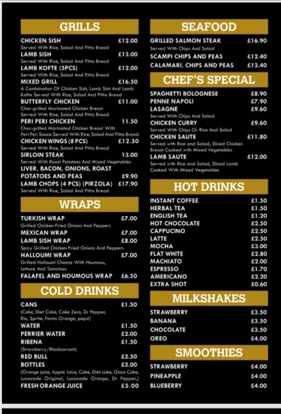 menu 1 of NEFIS cafe and charcoal grill