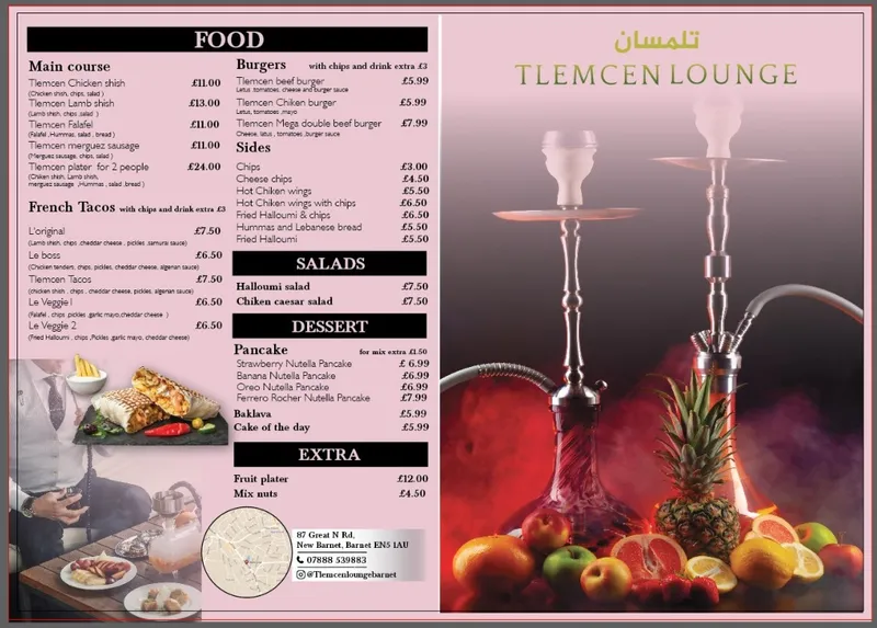 menu 2 of Tlemcen lounge