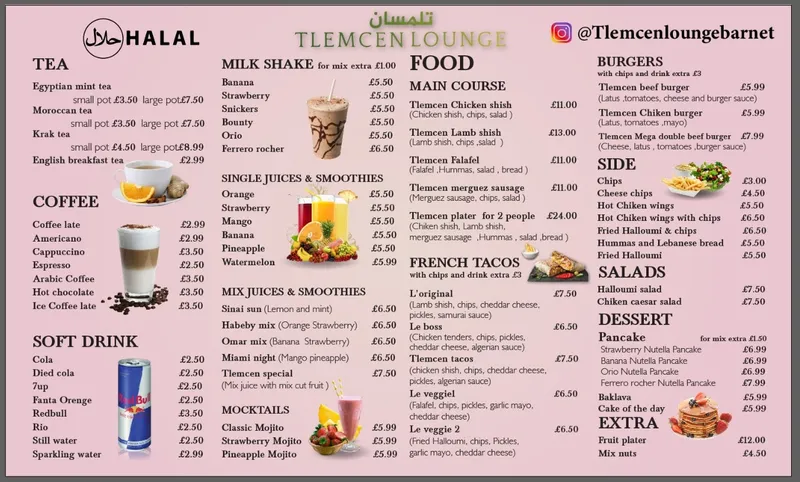 menu 1 of Tlemcen lounge