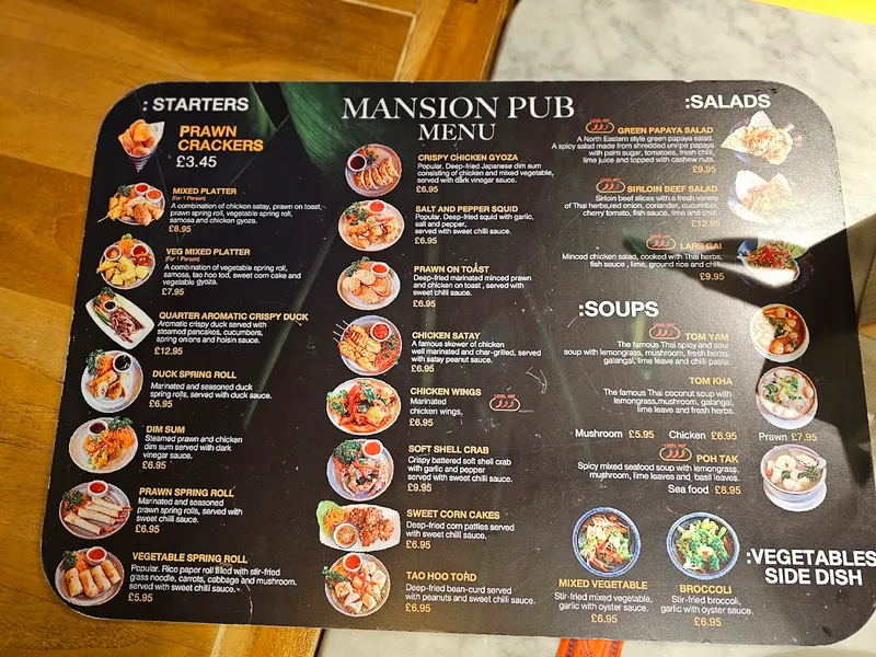 menu 0 of The Mansion Pub