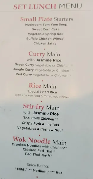 menu 2 of The Pepper Tree