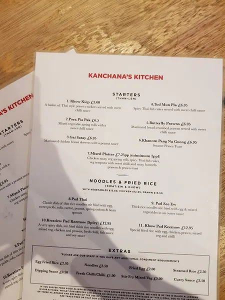 menu 2 of Kanchana's Kitchen