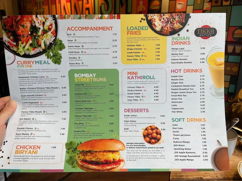 menu 2 of Tikka Nation