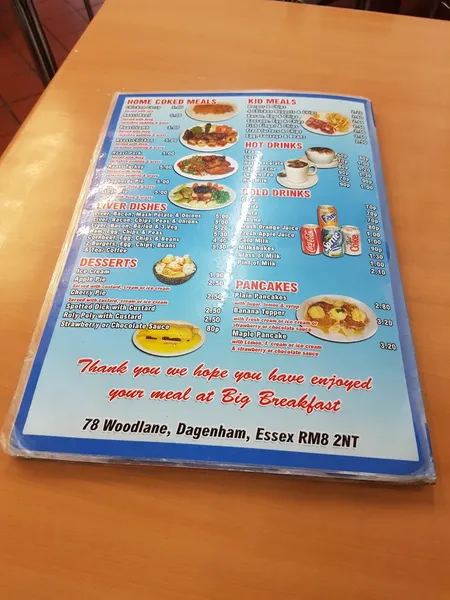 menu 0 of Big Breakfast Cafe