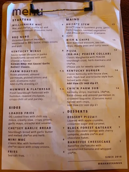 menu 1 of BA-HA