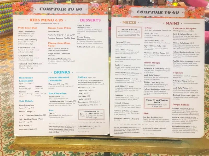 menu 0 of Comptoir Libanais Birmingham