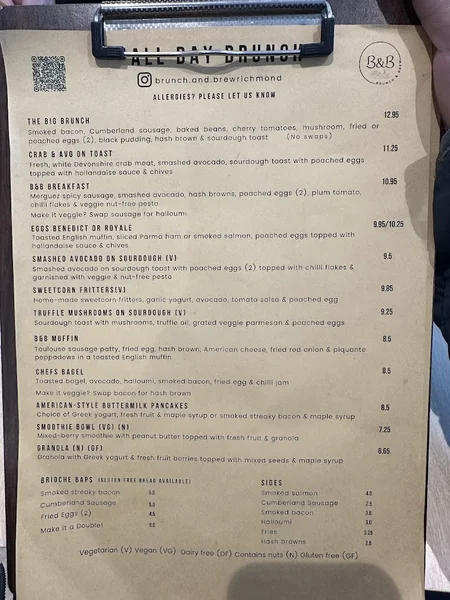 menu 0 of Brunch and Brew