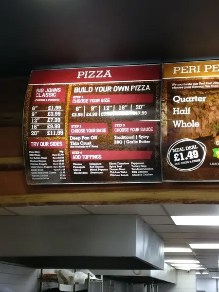 menu 2 of Big John's Quinton