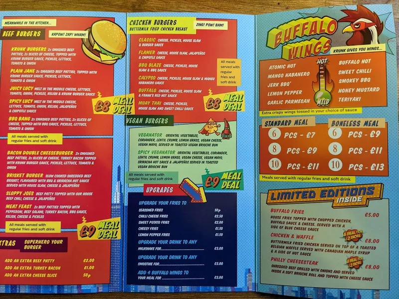 menu 0 of Krunk Burgers - South Croydon