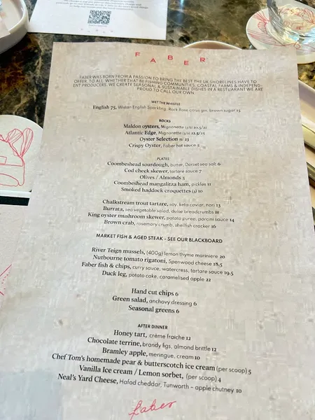 menu 2 of Faber Wine & Seafood Restaurant