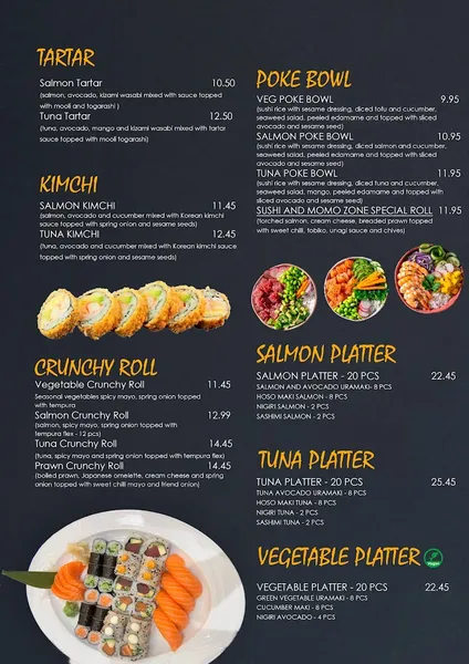 menu 0 of Sushi & Momo Zone, London