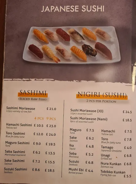 menu 2 of Yoshi Sushi