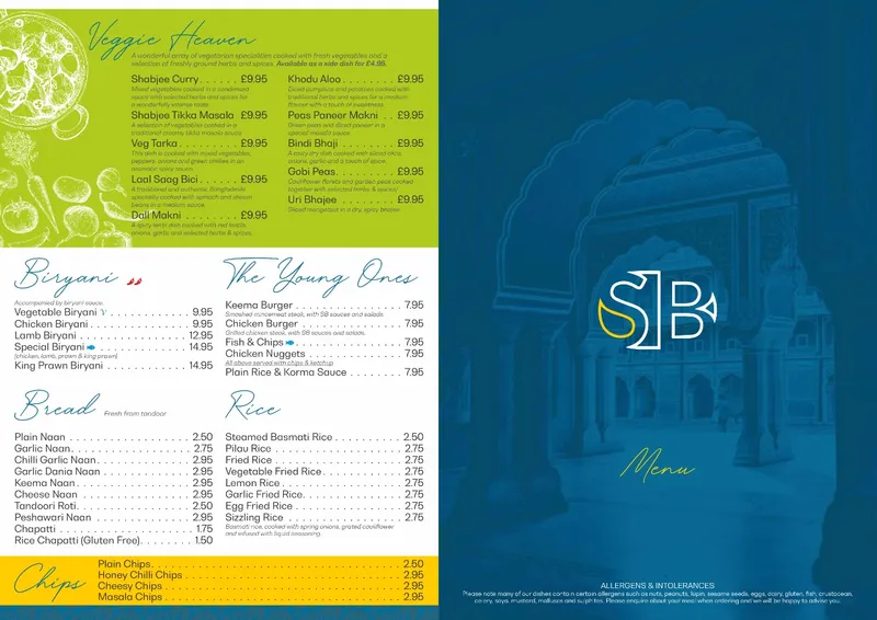 menu 1 of Streetly Balti