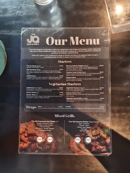 menu 1 of The JQ Bar & Grill