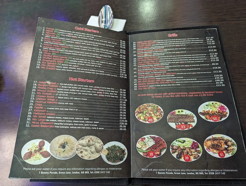menu 0 of Nawroz Restaurant