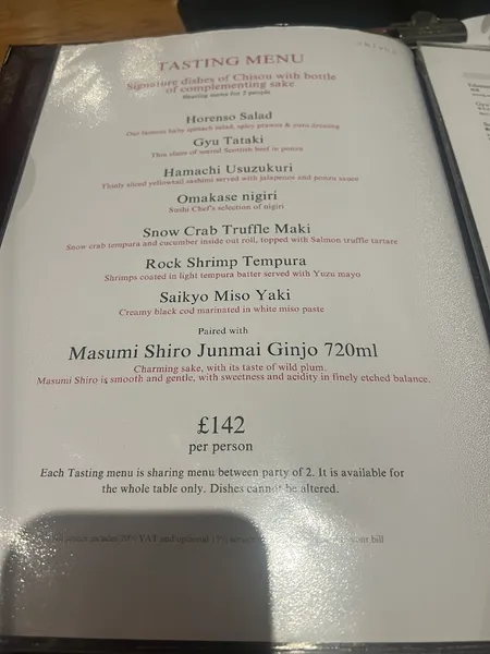 menu 0 of Chisou Sushi and Izakaya