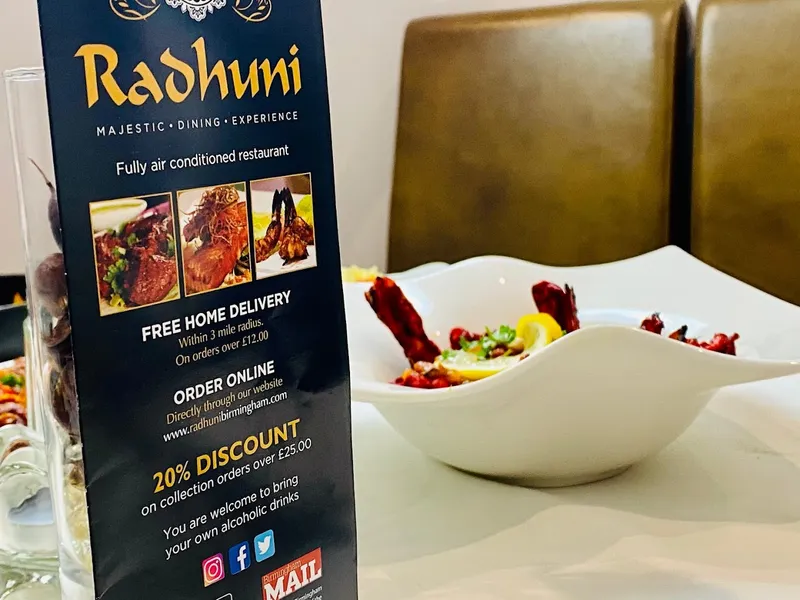 menu 1 of Radhuni Restaurant Kings Heath