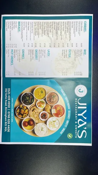 menu 1 of Jiya's Restaurant & Sweets