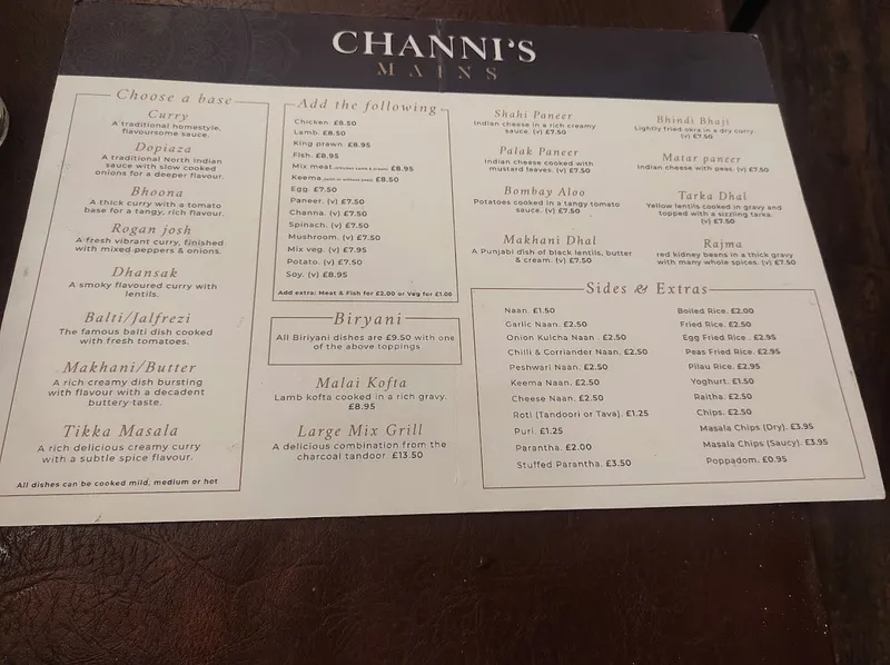 menu 0 of Channi's Indian Restaurant