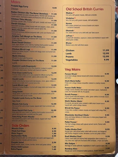 menu 2 of takaa tak, Hounslow