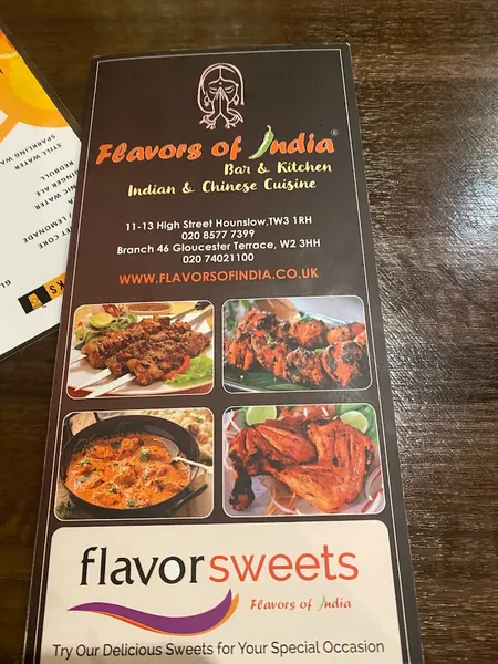 menu 2 of Flavors Of India