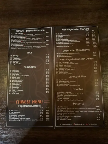 menu 1 of Flavors Of India