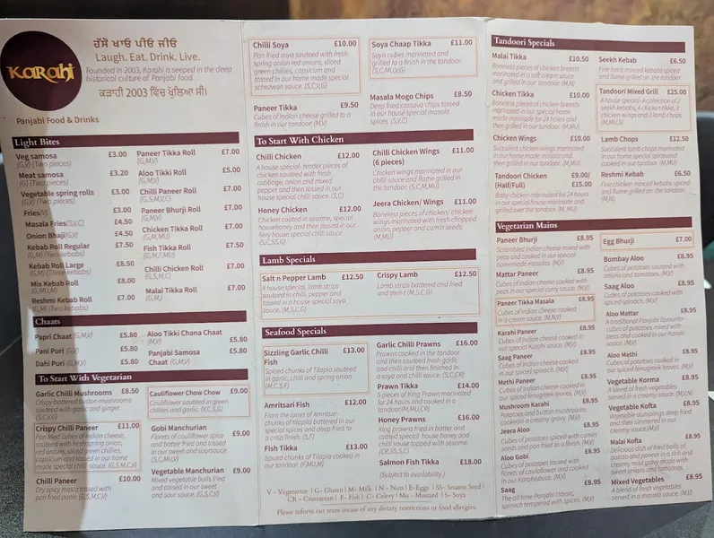 menu 0 of The karahi