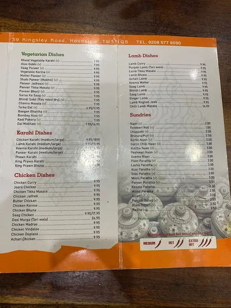 menu 2 of Punjabi Dhaba