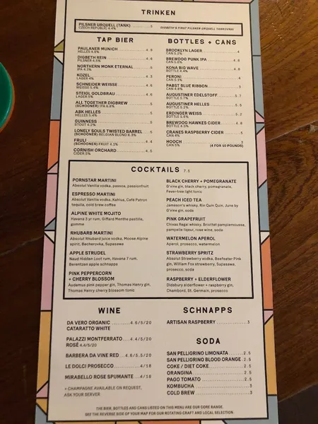 menu 0 of Zumhof Biergarten