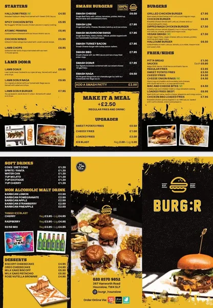 menu 1 of BURG:R Hounslow