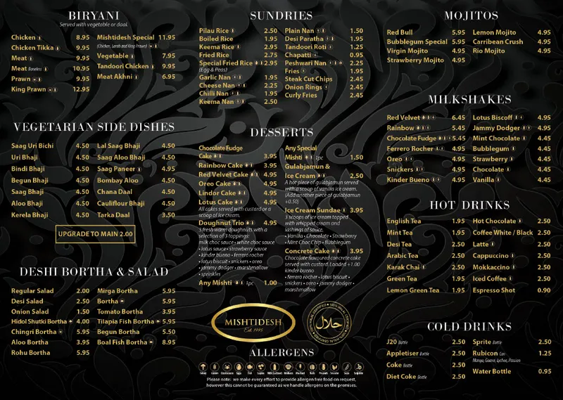 menu 1 of Mishtidesh Ltd