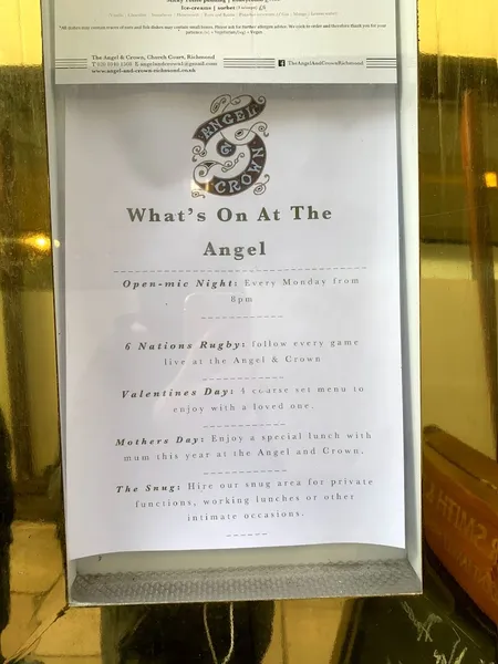 menu 2 of The Angel & Crown