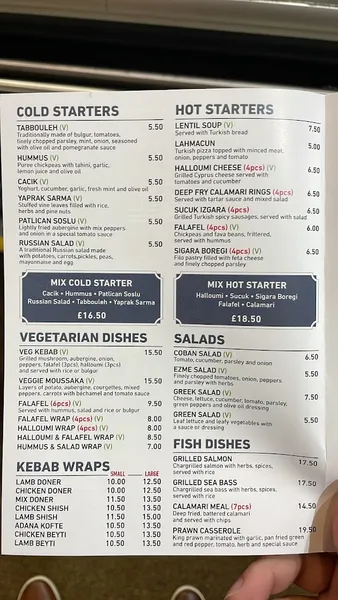 menu 0 of Taksim Restaurant Greenwich