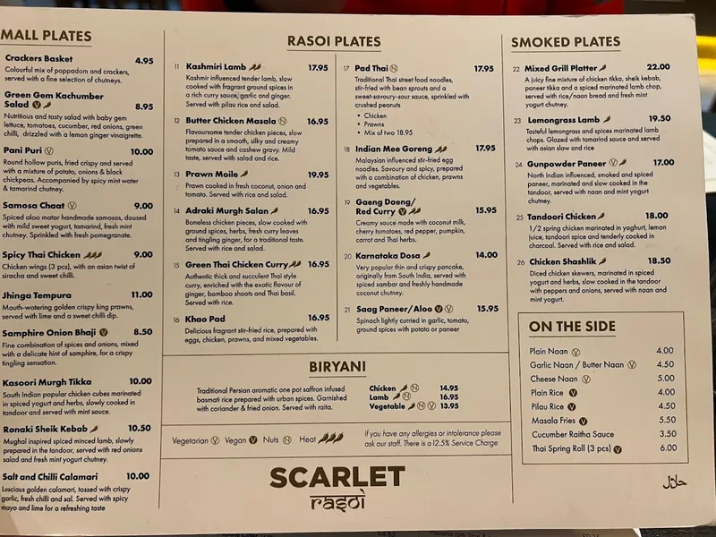 menu 0 of Scarlet Rasoi