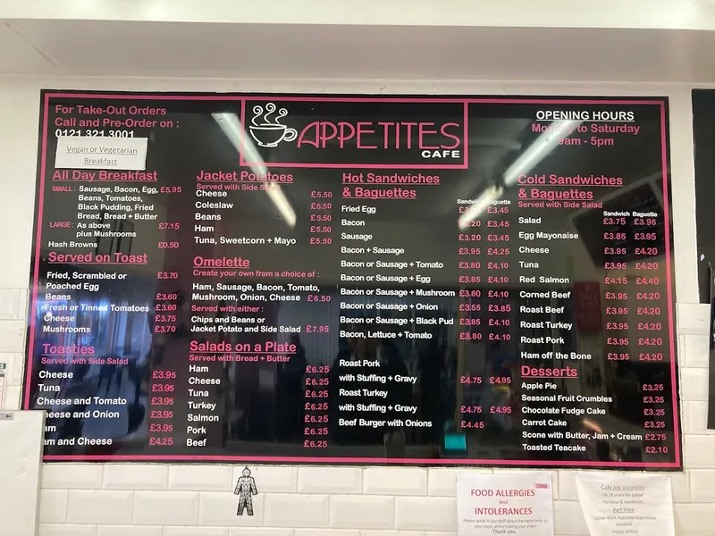 menu 1 of Appetites Cafe