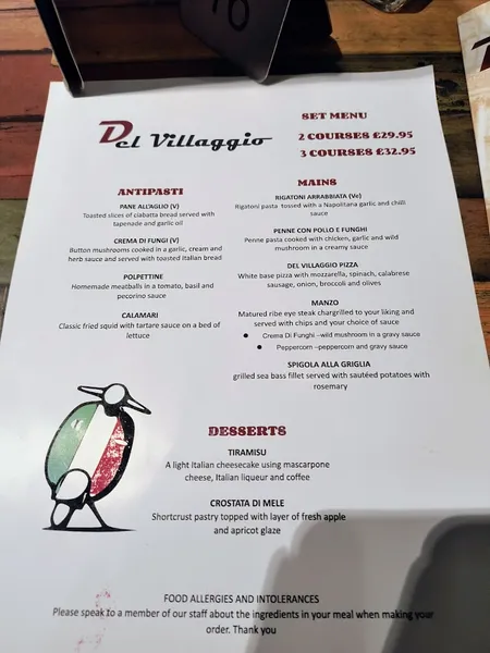 menu 2 of Del Villaggio - Broad St