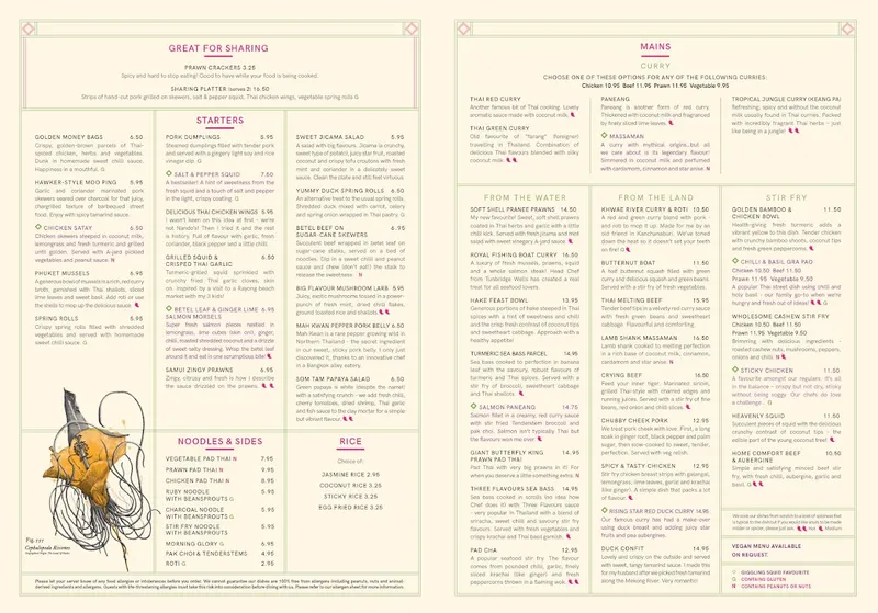 menu 0 of Giggling Squid - Harborne