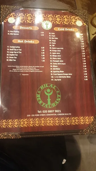 menu 2 of Hilal Restaurant