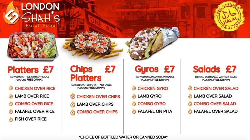 menu 1 of Shahs Halal Food Shadwell