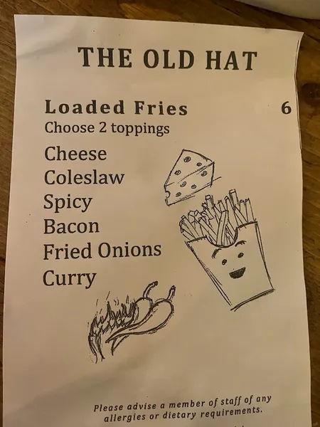 menu 0 of The Old Hat Ealing