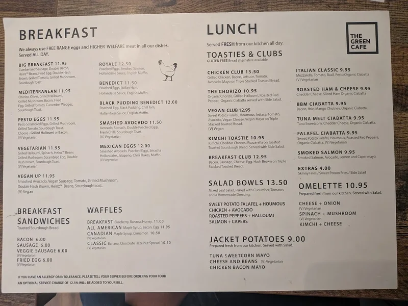 menu 0 of The Green Cafe