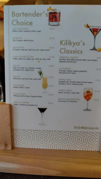 menu 2 of Kilikya’s Gastro, Cocktails, Lounge