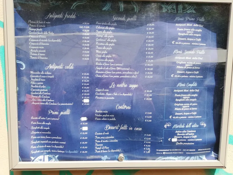 menu 1 of Acqua e Sale 2