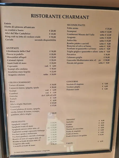 menu 0 of Ristorante Charmant