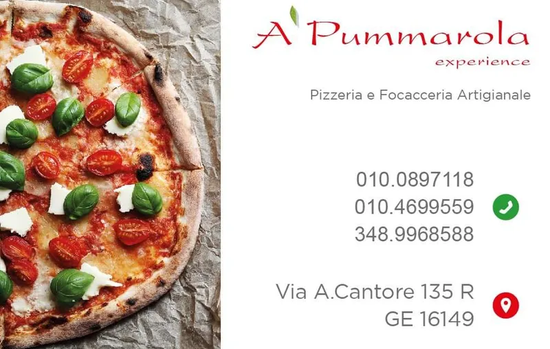 menu 2 of A' Pummarola Pizzeria