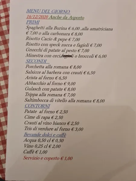 menu 1 of Magna e Zitto Cucina Romana