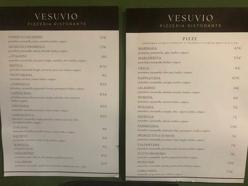 menu 0 of Vesuvio